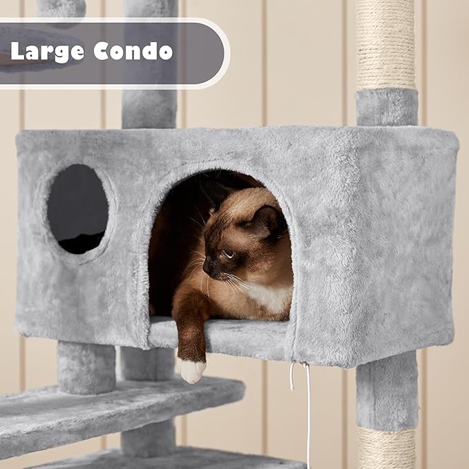 Yaheetech 54in Cat Tree Cat Tower w/Scratching Posts, Double Condos and - Image 4
