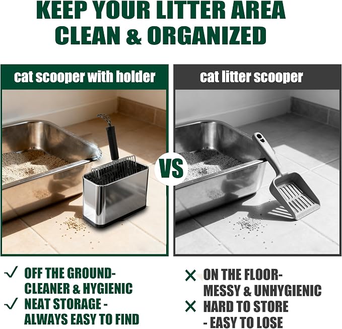 XIAOXINGYUN Stainless Steel Cat Litter Scoop, Metal Cat Litter Scooper - Image 5