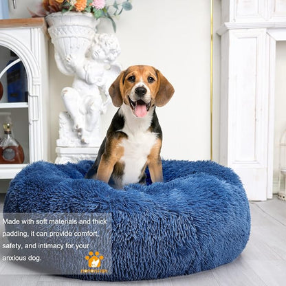 Calming Dog Bed for Medium Dogs Washable Donut 30 inches Anti-Slip Pet Bed - Image 2
