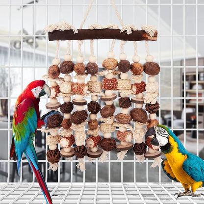 Deloky Extra Large Parrot Toy-Natural Wooden Chewing Tearing Toy - Image 5