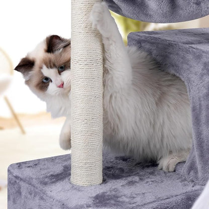 37.4" Cat Tree Tower with Twin Cat Condos - Image 4