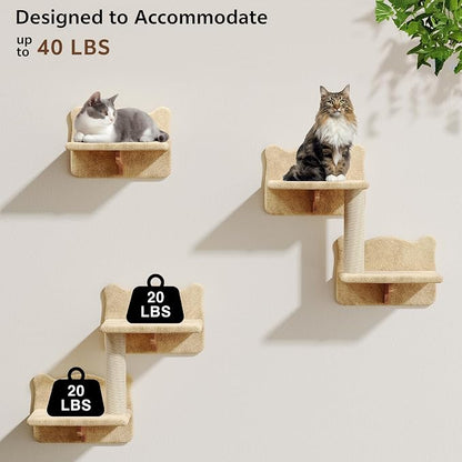 13-in-1 Cat Wall Shelves, Wall Mounted Cats Furniture Set - Image 4