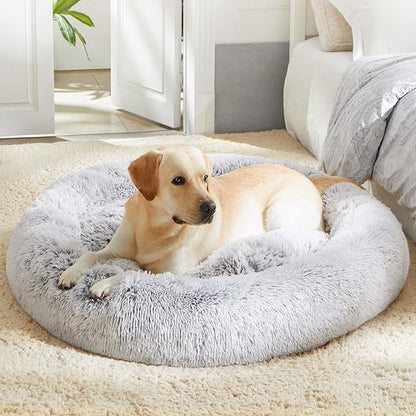 Calming Dog Bed & Cat Bed, Anti-Anxiety Donut Dog Cuddler Bed, Warming Cozy by WESTERNHOME