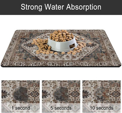 2 Pack Dog Food Mats for Floors, Absorbent and Quick-Drying Pet Cat Food Mat - Image 5