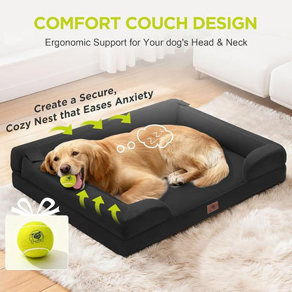 Orthopedic Dog Beds for Large Medium Dogs, Big Waterproof Memory Foam Pet Couch - Image 7