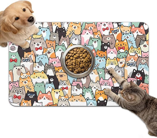 Dog Food Mat for Bowls, Absorbent Quick Dry Dog Cat Mats for Food and Water by Unknown
