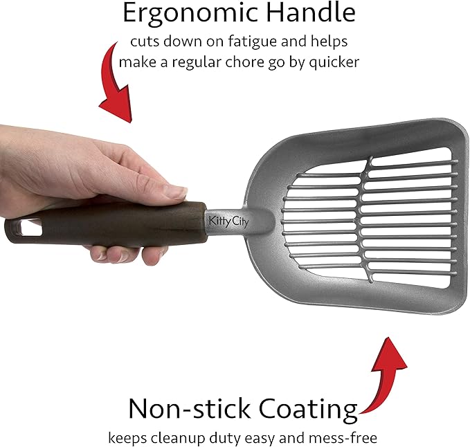 Kitty City Metal Cat Litter Scoop – Durable Non-Stick Aluminum Cat Scoop - Image 7