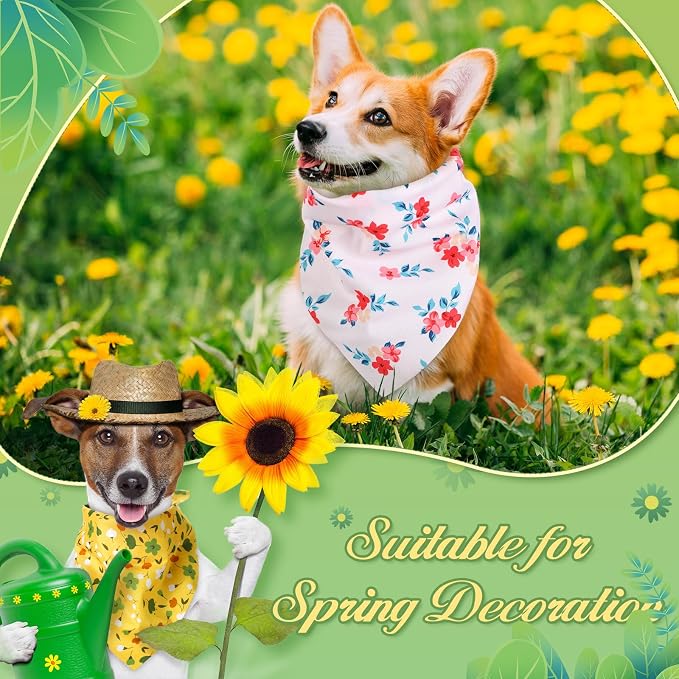 Weewooday 50 Pcs Spring Dog Bandanas Bulk - Image 2