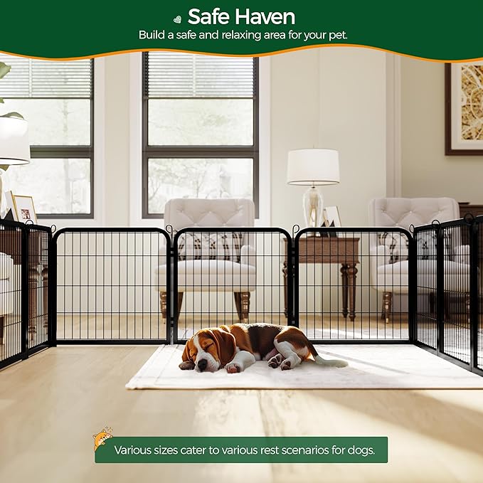 Yaheetech Dog Playpen Outdoor, 24 inch 6 Panels Dog Pen Indoor Heavy Duty Puppy - Image 3