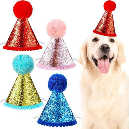 4 Pieces Dog Birthday Hat for Pets Christmas Party Decoration Accessories Pet by Frienda