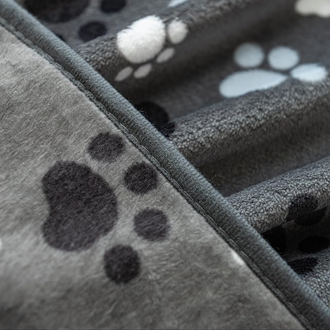 Dog Blanket Paw Bone Pattern 1 Pack 1 Super Soft Warm Flannel Sofa Cover Car - Image 6
