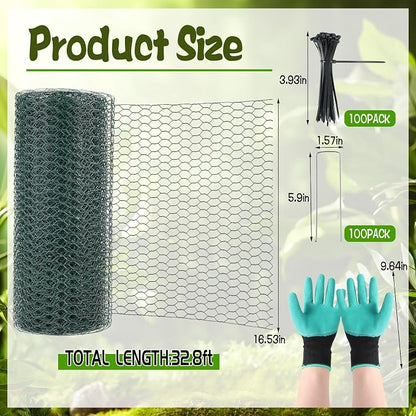 CIEOVO 32.8ft × 15.74 inches Wire Plant Protector from Animals, Metal Mesh - Image 2