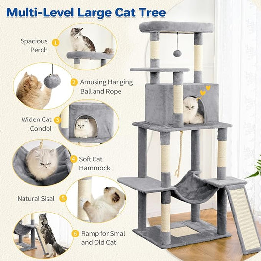 Cat Tree Tower 63in Multi-Level Cat Tower - Image 2