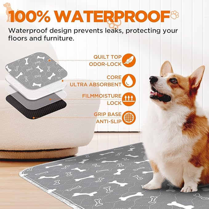 Washable Pee Pads for Dogs, Fast Absorbent Dog Pee Pads for Crate Pet Training - Image 5