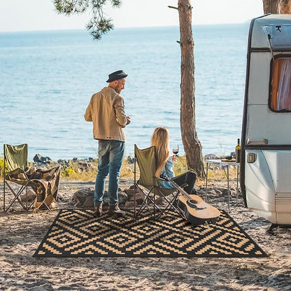 GENIMO Outdoor Rug 3'x5' Waterproof, Reversible Camping Mat, Plastic Straw Rugs - Image 3