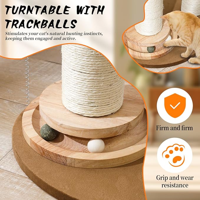 Wood Cat Tree Tower with Scratching Posts – Handmade Cat Condo - Image 5