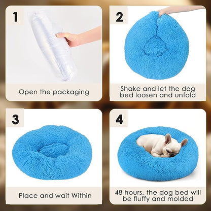 Dogs Bed for Small Dogs, Anti-Anxiety Washable Round Bed - Image 6