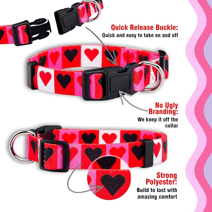 Native Pup Valentine’s Dog Collar- Valentines Day Pet Collars- Valentine Girly - Image 4