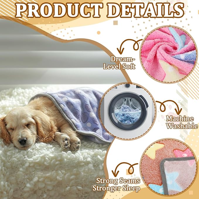 20 Pcs Puppy Blanket Bulk Soft Fluffy Flannel Pets Fleece Blankets - Image 4