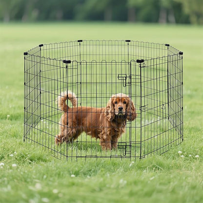 Amazon Basics Foldable Metal Exercise Dog Playpen, Indoor/Outdoor, Single Door - Image 7
