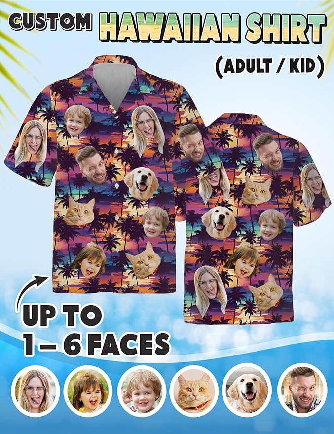Custom Hawaiian Shirt with Face Photo Picture - Image 4