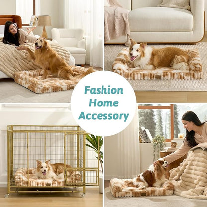 Cute Dog Bed for Small Dogs, Faux Rabbit Fur Orthopedic Foam Dog Bed - Image 2