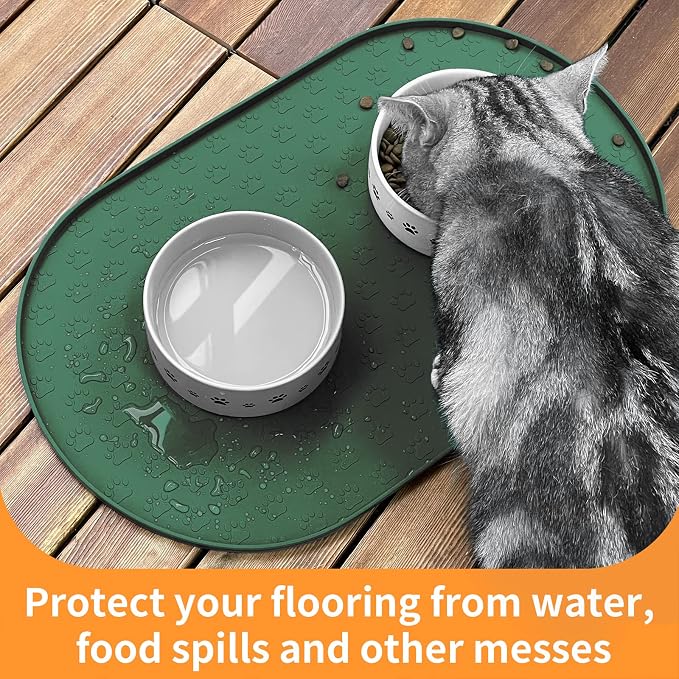 KPWACD Pet Placemat for Dog and Cat, Anti-Slip Waterproof Dogs Feeding Bowl Mat - Image 8