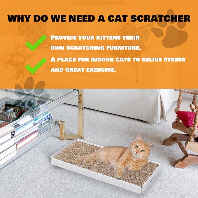 Cardboard Scratcher Pad Scratching Post:Smartbean 3PCS Cat Cardboard, Cat - Image 6