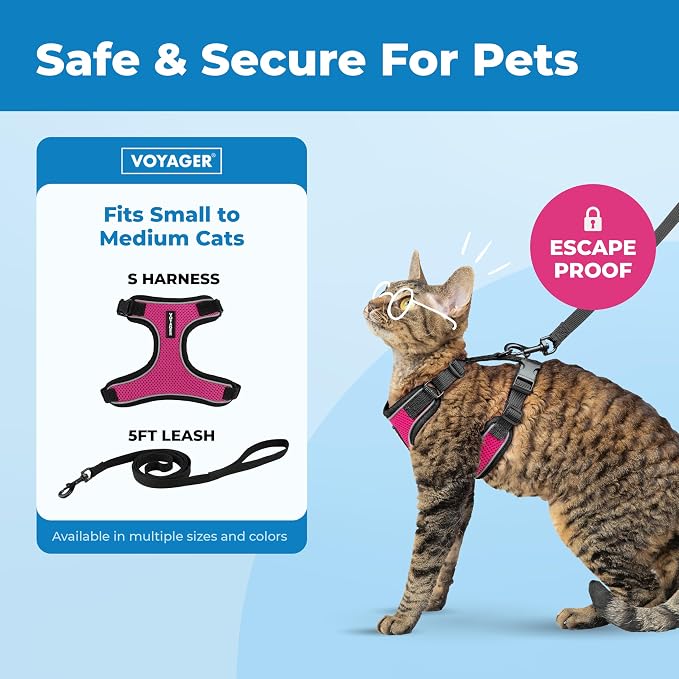 Voyager Escape-Proof Step-in Lock Cat Harness & 5ft Neoprene-Handle Leash Set - Image 2