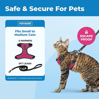 Voyager Escape-Proof Step-in Lock Cat Harness & 5ft Neoprene-Handle Leash Set - Image 2