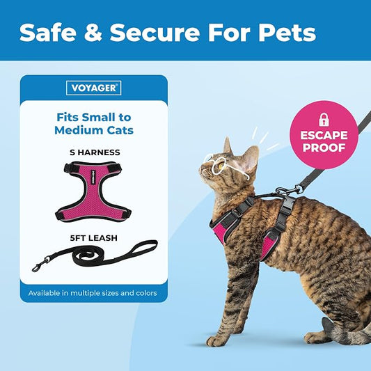 Voyager Escape-Proof Step-in Lock Cat Harness & 5ft Neoprene-Handle Leash Set - Image 2