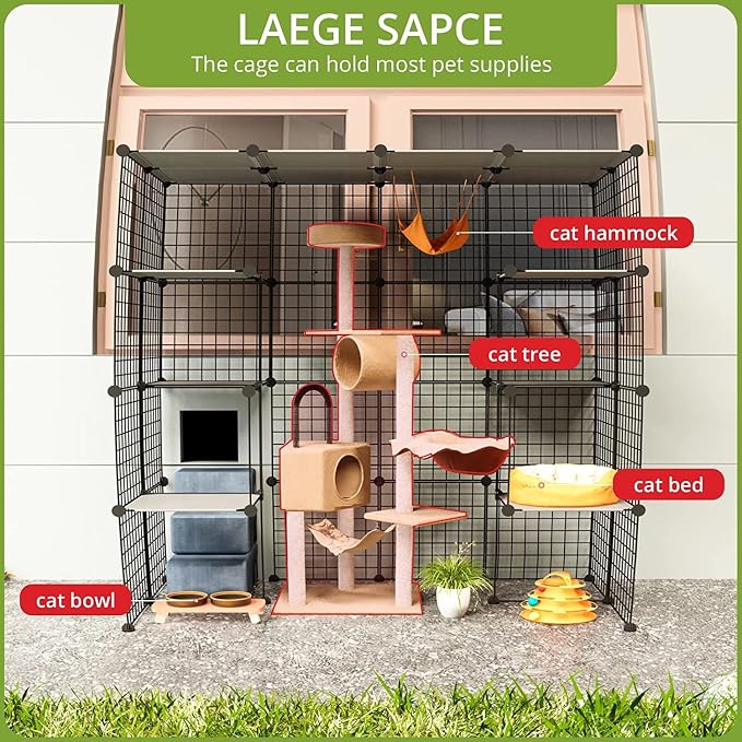 Oneluck Outdoor Cat House Cat Cages Enclosure - Image 4