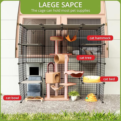 Oneluck Outdoor Cat House Cat Cages Enclosure - Image 4