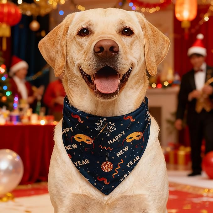 Happy New Year Dog Bandanas - Image 5
