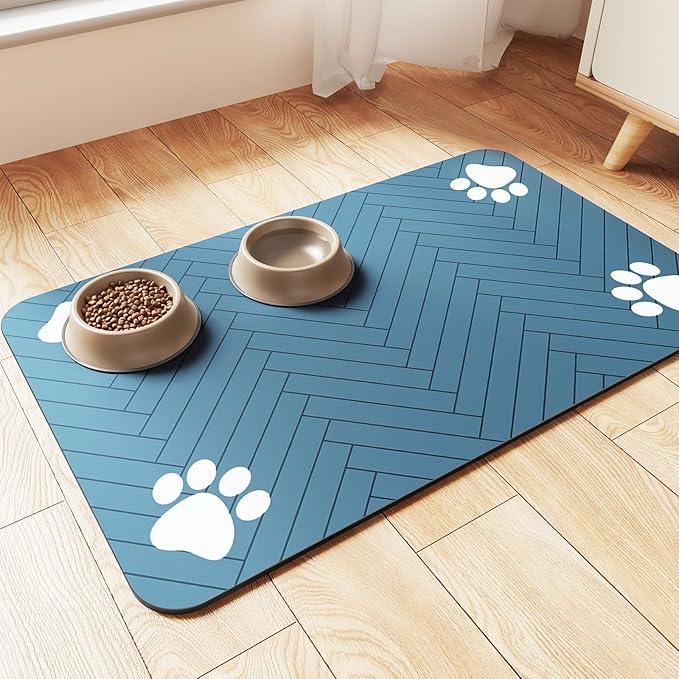 Pet Feeding Mat-Absorbent Pet Placemat by Incenseburner
