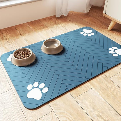 Pet Feeding Mat-Absorbent Pet Placemat by Incenseburner