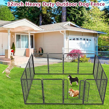 Dog Playpen Outdoor Dog Fence for Yard, 32inch 24 Panels Dog Pens Outside - Image 2