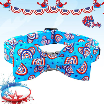 Lionheart glory American Flag Dog Collar, 4 of July Dog Bow Collar Heavy Duty - Image 3