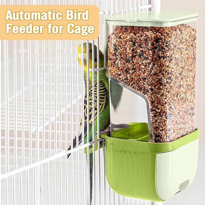 BNOSDM No Mess Bird Cage Feeders Automatic Bird Feeder Parrot Cage Accessories - Image 2