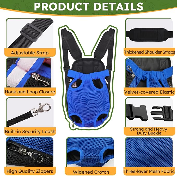 Pet Carrier Backpack, Hands-Free Adjustable Dog Front Carrier Legs Out & - Image 2