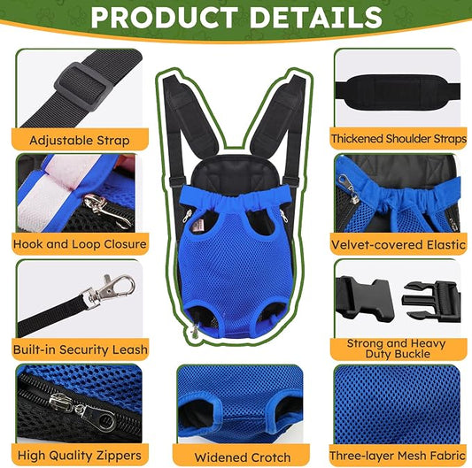 Pet Carrier Backpack, Hands-Free Adjustable Dog Front Carrier Legs Out & - Image 2