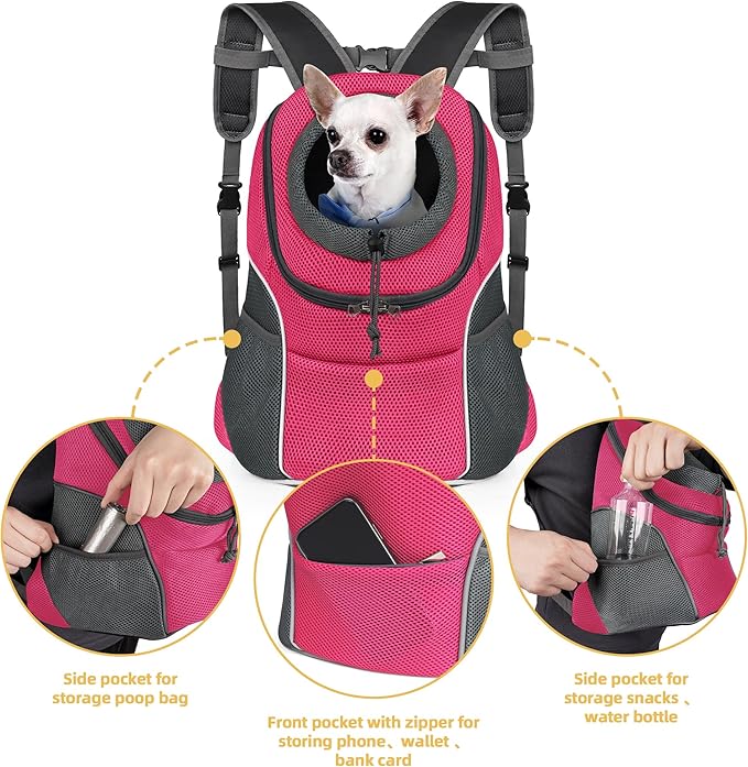 WOYYHO Pet Dog Carrier Backpack Small Dog Front Backpack Ventilated Dog Carrier - Image 4