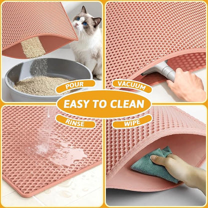 Pieviev Cat Litter Mat Double Layer Waterproof Urine Proof Trapping Mat 1 Pack) - Image 6