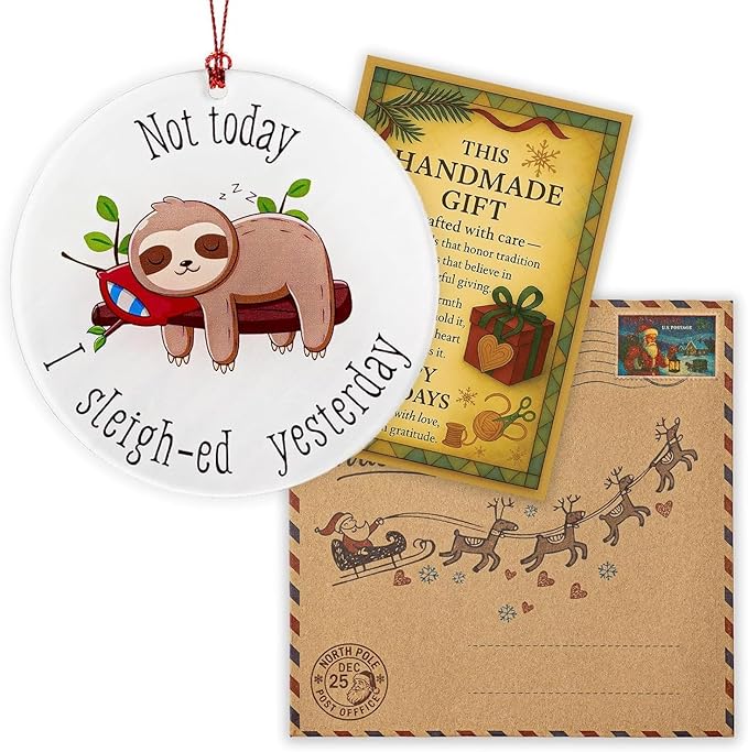 Sloth Gifts for Women, Sloth Ornament, Christmas Ornament 2025 Funny Lazy - Image 2