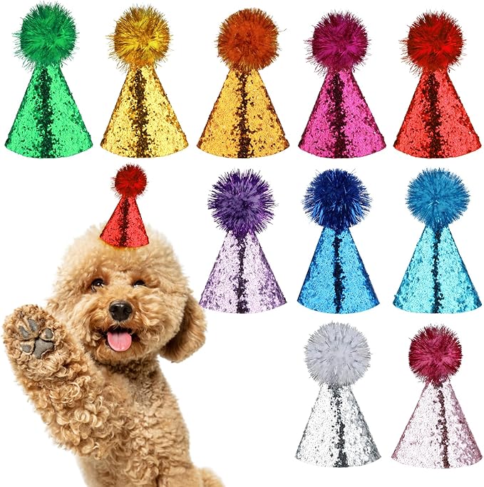 10 Pack Mini Small Dog Hats Cat Birthday Party Hat by Unknown