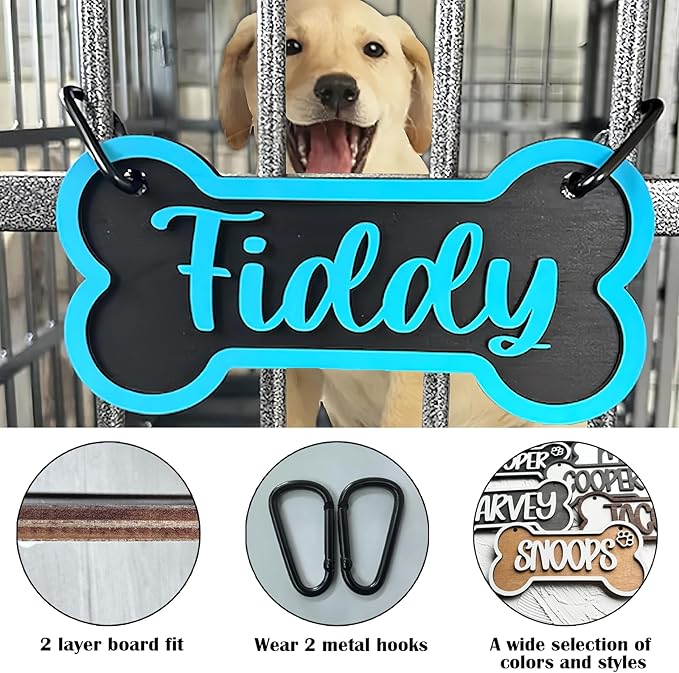 Personalized Dog Crate Sign Custom Dog Kennel Accessories Name Plate Doghouse - Image 3