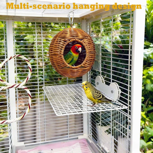 Parakeet Nest Bird Cage Accessories, Chew-Proof Steel Frame & Washable Small - Image 2