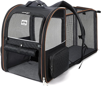 Lekebobor Large Cat Backpack Carrier Expandable Pet Carrier Backpack by LEKEBOBOR
