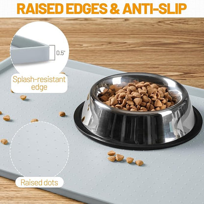 Hubulk Dog Feeding Mat, 100% Waterproof Food Grade Silicone Pet Food and Water - Image 3