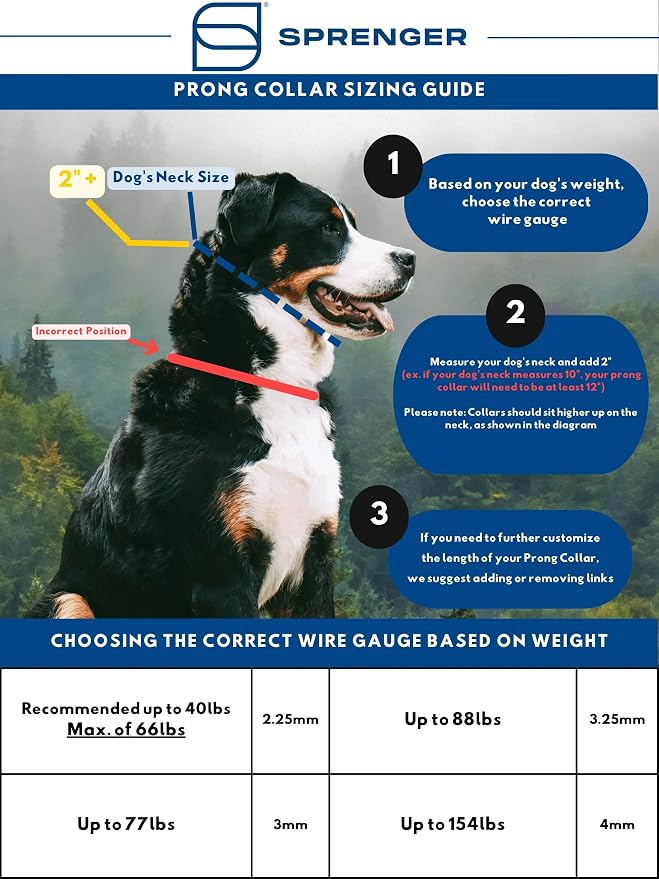 Herm Sprenger Prong Dog Training Collar Ultra-Plus Chrome Plated Steel No Pull - Image 2
